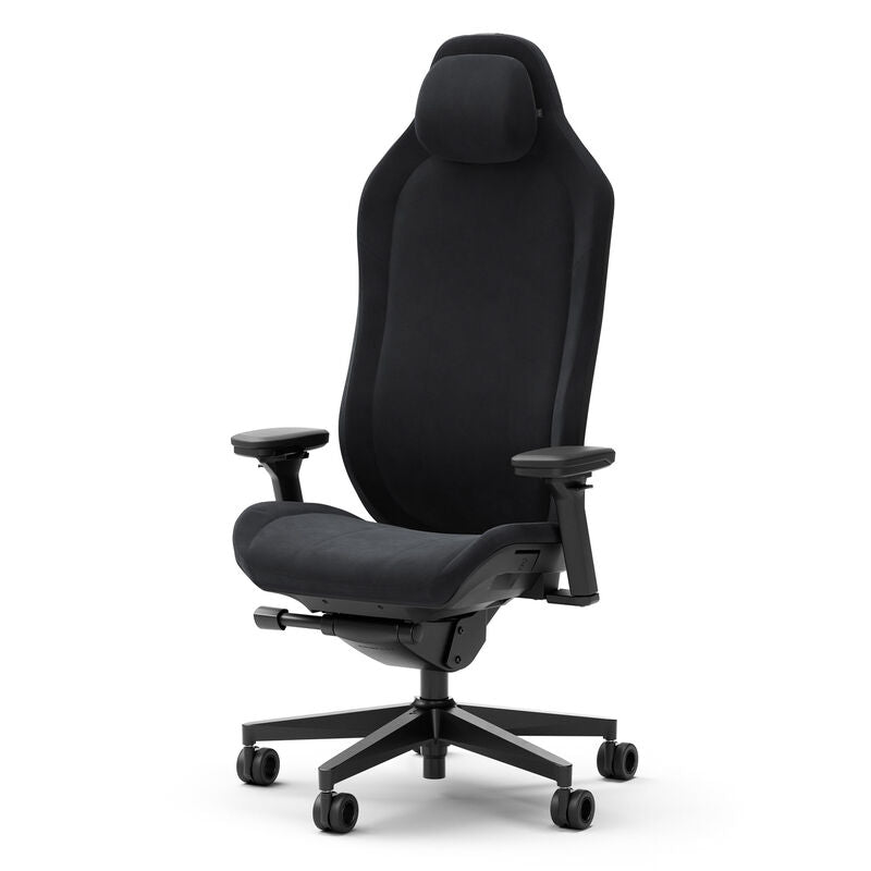 Detalj av Alcantara stoff på Fractal Design Refine Alcantara gamingstol svart