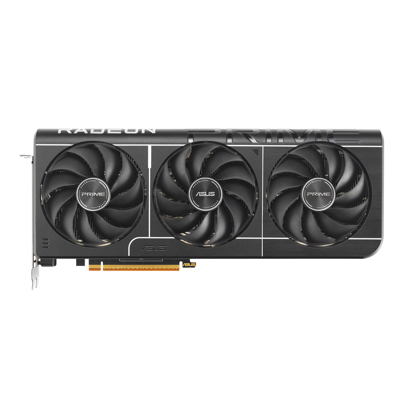 Detalj av ASUS Prime RX 9070 OC Edition grafikkort vifter
