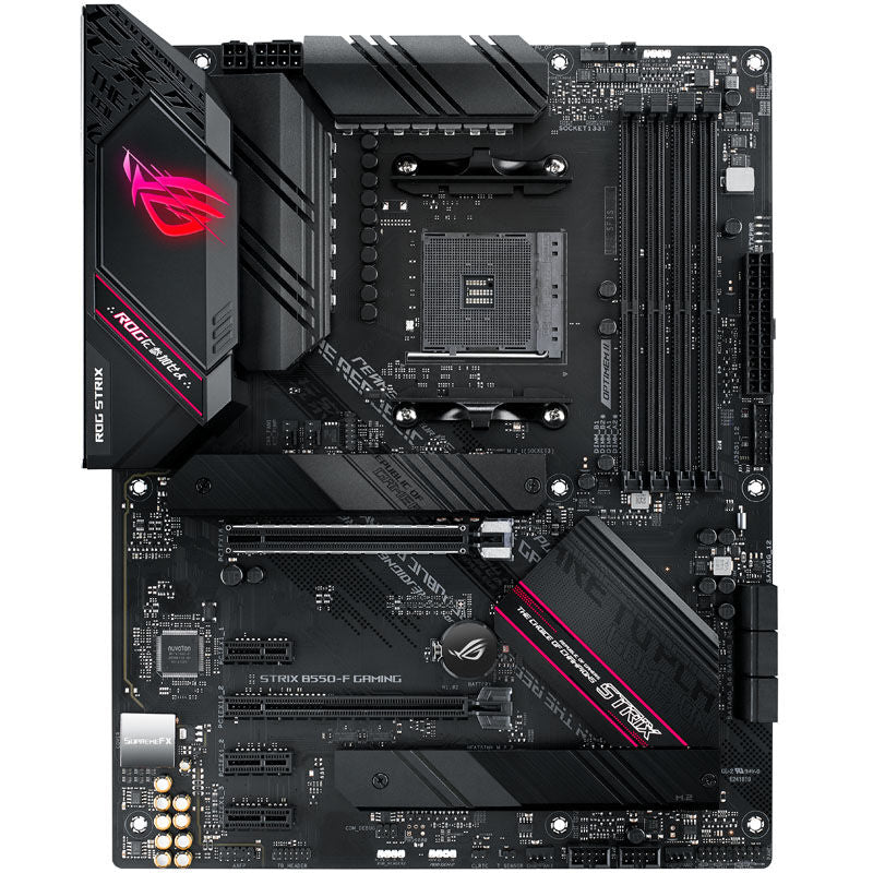 Detalj av ASUS ROG Strix B550-F Gaming hovedkort PCIe-spor