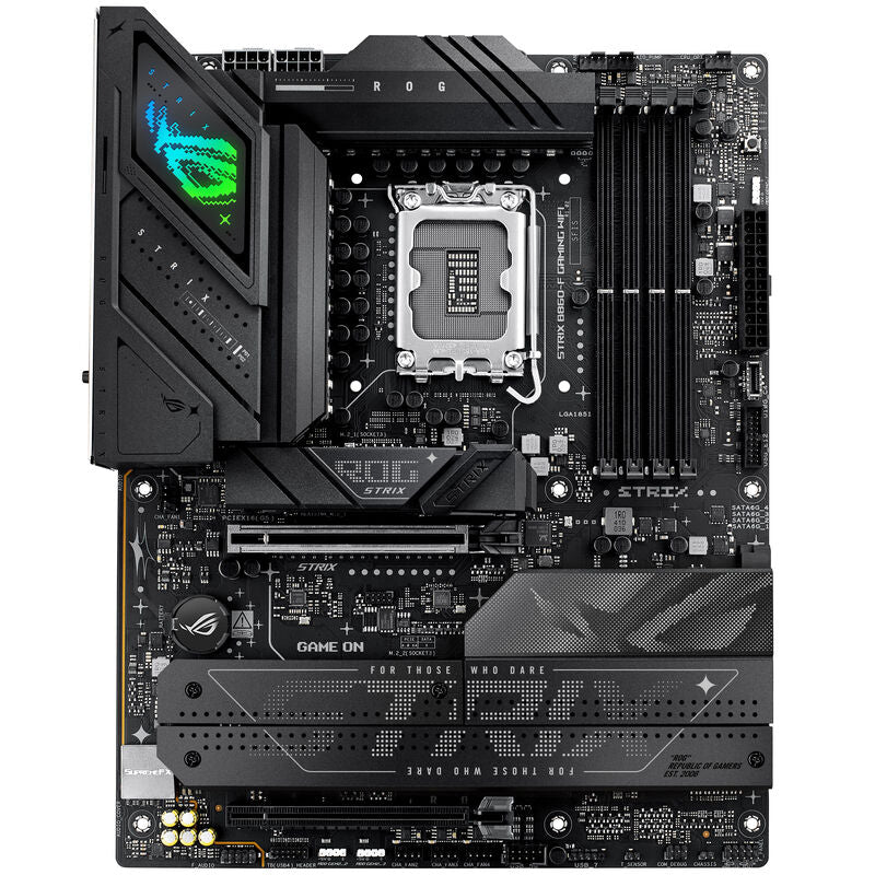 Detalj av PCIe-spor på ASUS ROG Strix B860-F Gaming WiFi hovedkort