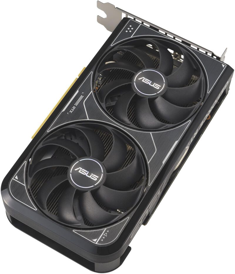 Detaljbilde av ASUS GeForce RTX 4060 Dual O8G V2 grafikkort vifte