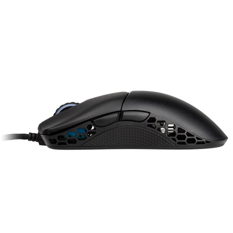 Nærbilde av Ducky Feather gamingmus ARGB Huano 16000 DPI logo