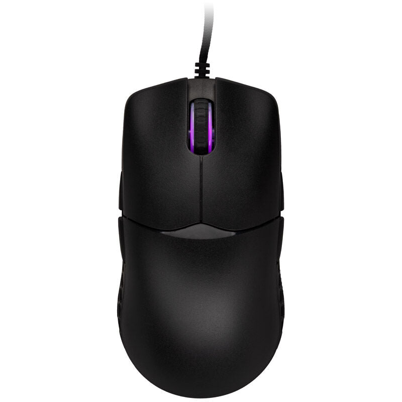 Ducky Feather gamingmus ARGB Huano 16000 DPI montert på musematte