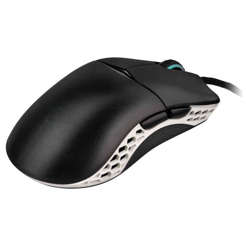 Ducky Feather gamingmus ARGB Huano svart/hvit med musematte - Ducky