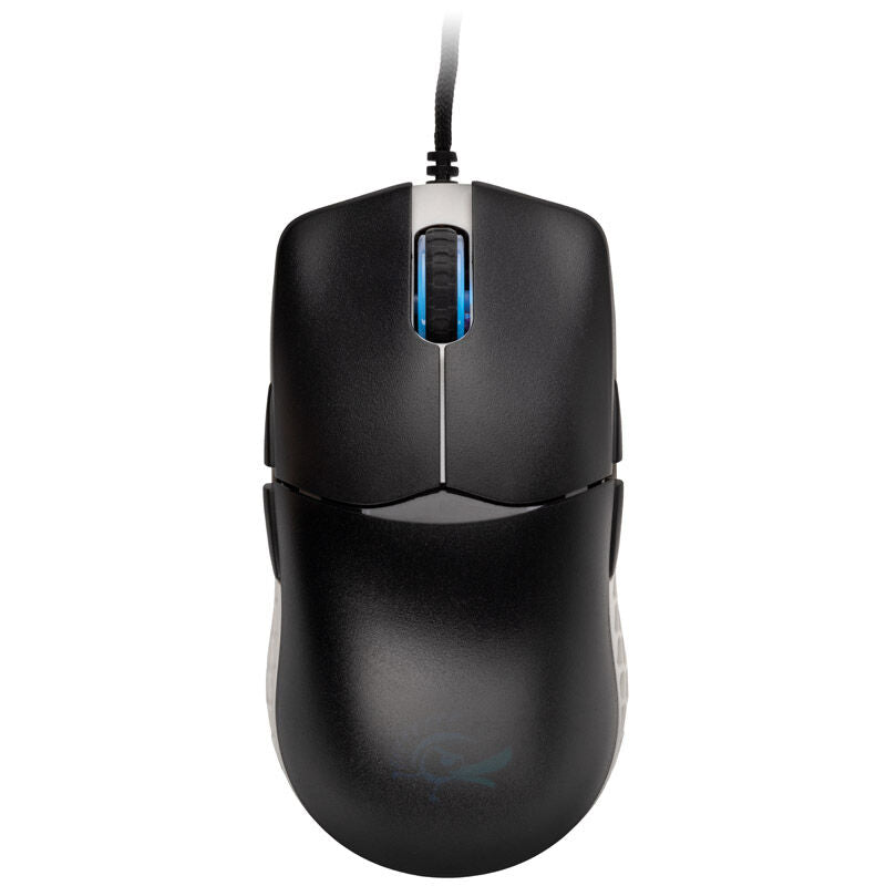 Ducky Feather gamingmus ARGB Huano svart/hvit montert på musematte