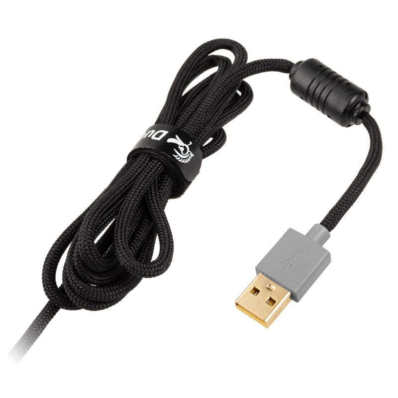ARGB lysdetaljer på Ducky Feather gamingmus ARGB Omron 16000 DPI svart/hvit
