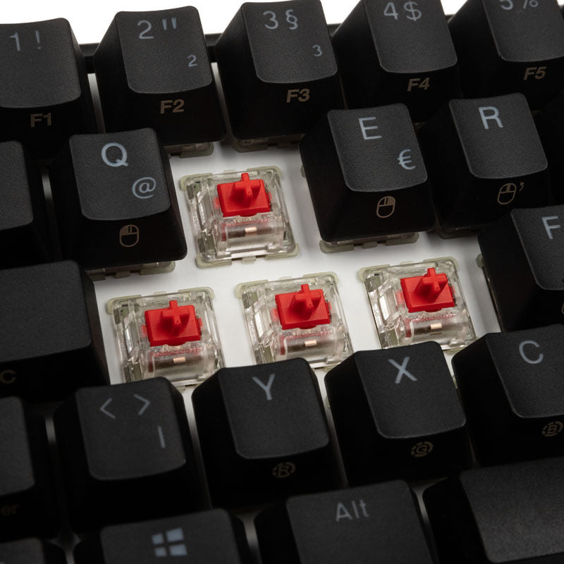 Ducky Mecha Mini gamingtastatur 60% MX-Red RGB svart RGB-lysdetalj
