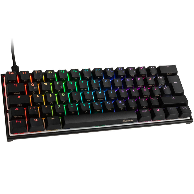 Ducky Mecha Mini gamingtastatur MX-Black RGB 60 % svart forfra