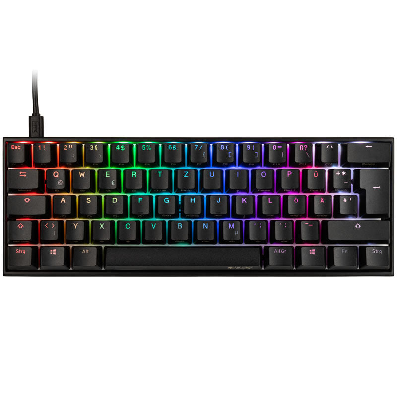 Ducky Mecha Mini gamingtastatur MX-Black RGB 60 % svart bakside