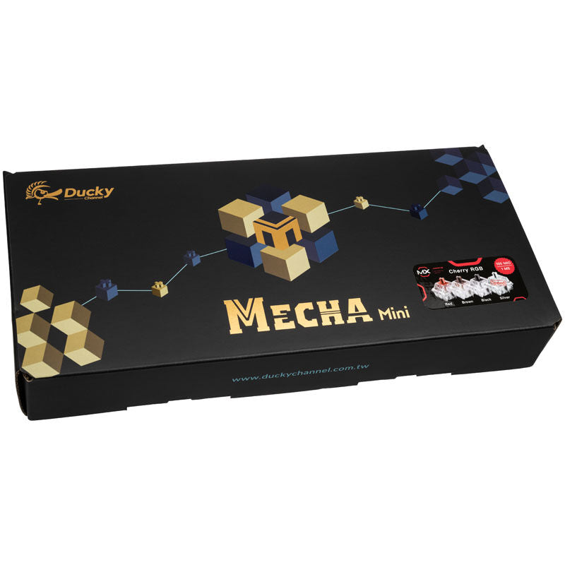 Justerbare gummiføtter på Ducky Mecha Mini gamingtastatur MX-Black RGB 60 % svart