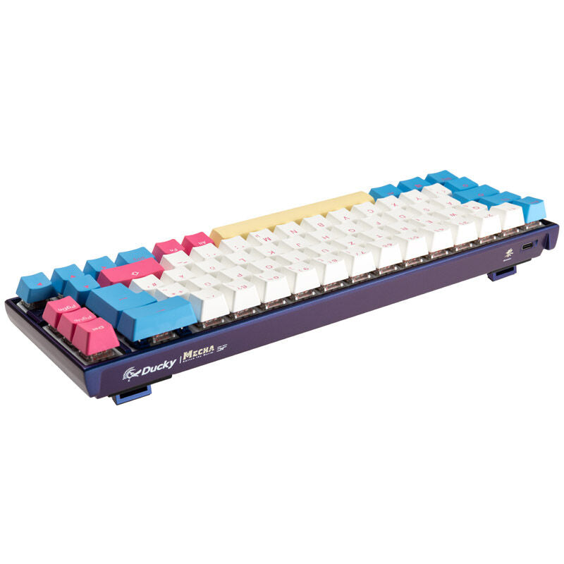 Nærbilde av Cherry MX Black-brytere på Ducky Mecha SF Limited Dawn Edition