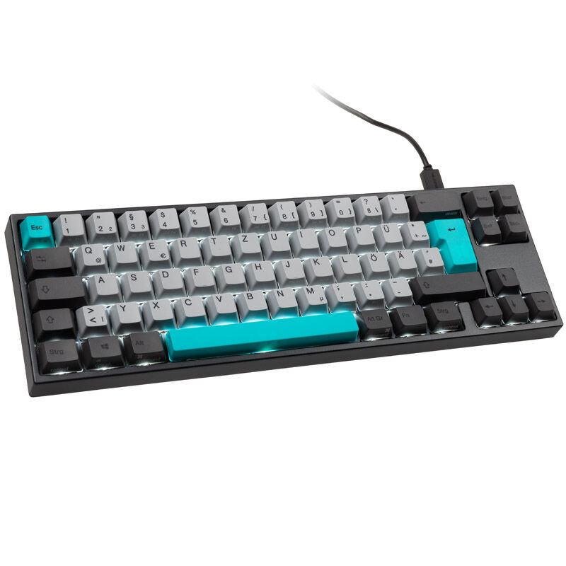 Ducky Miya Pro Moonlight TKL gamingtastatur forfra hvit LED