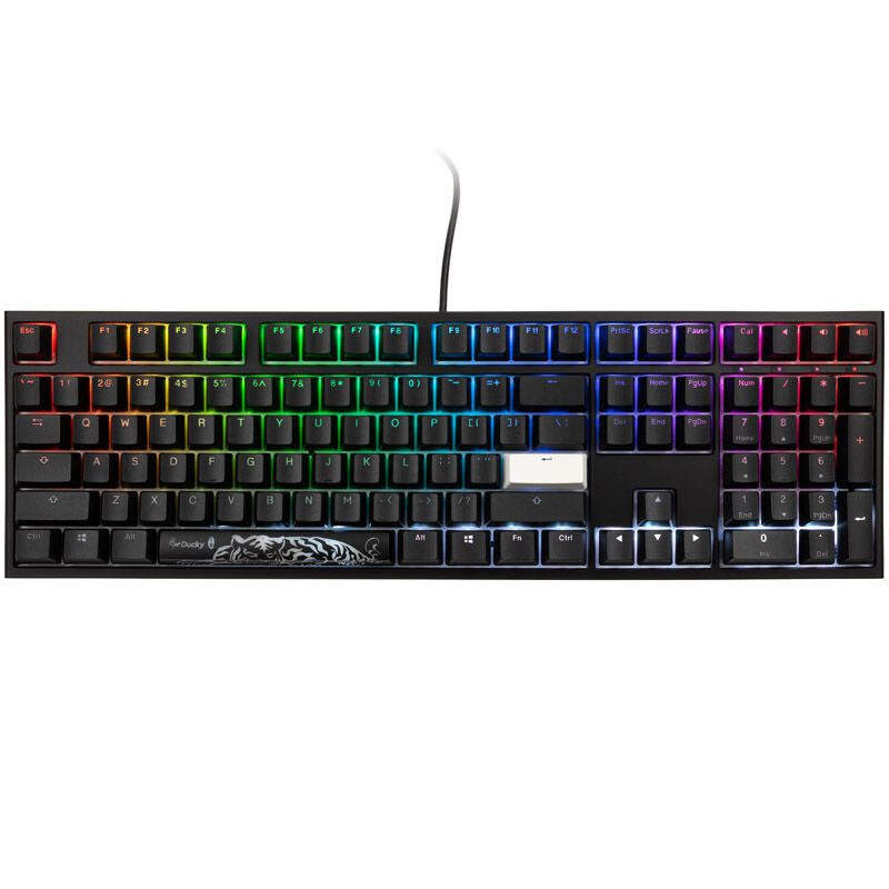 Ducky One 2 Backlit PBT gamingtastatur RGB MX-Black svart bakside