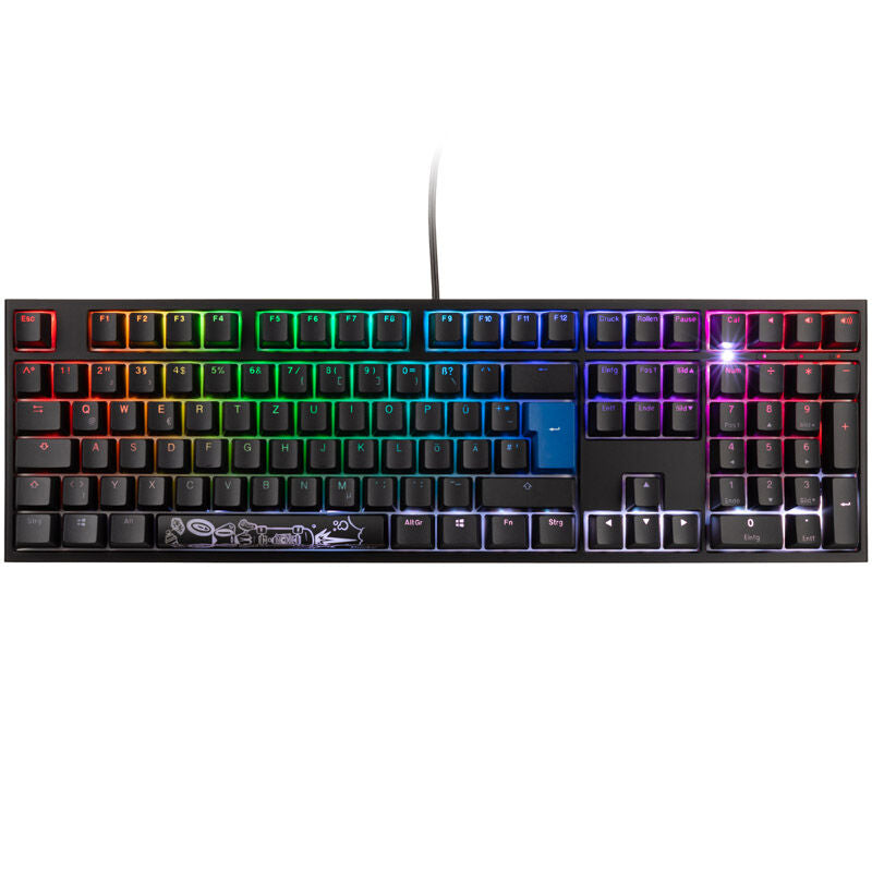 Ducky One 2 Backlit PBT gamingtastatur RGB MX-Nature-White svart bakside