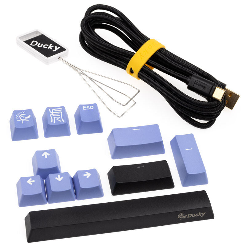 Ducky One 2 Pro Mini gamingtastatur 60 % RGB Cherry MX Blue detalj av tastaturkapsler