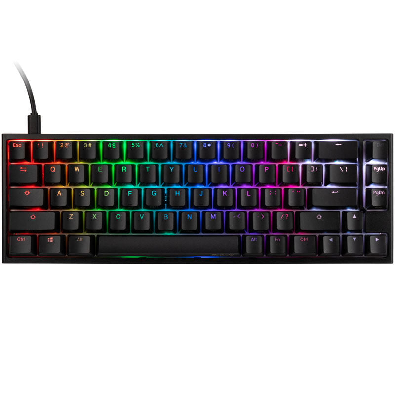 Ducky One 2 SF gamingtastatur MX-Blue RGB 65 % svart bakside