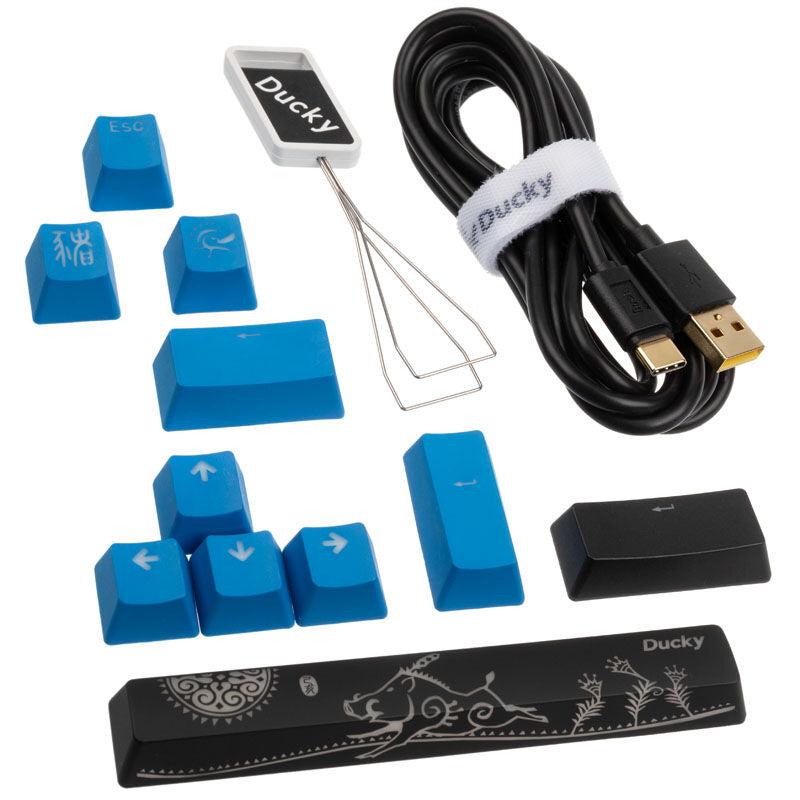 Oversikt over Ducky One 2 SF gamingtastatur MX-Blue RGB 65 % svart