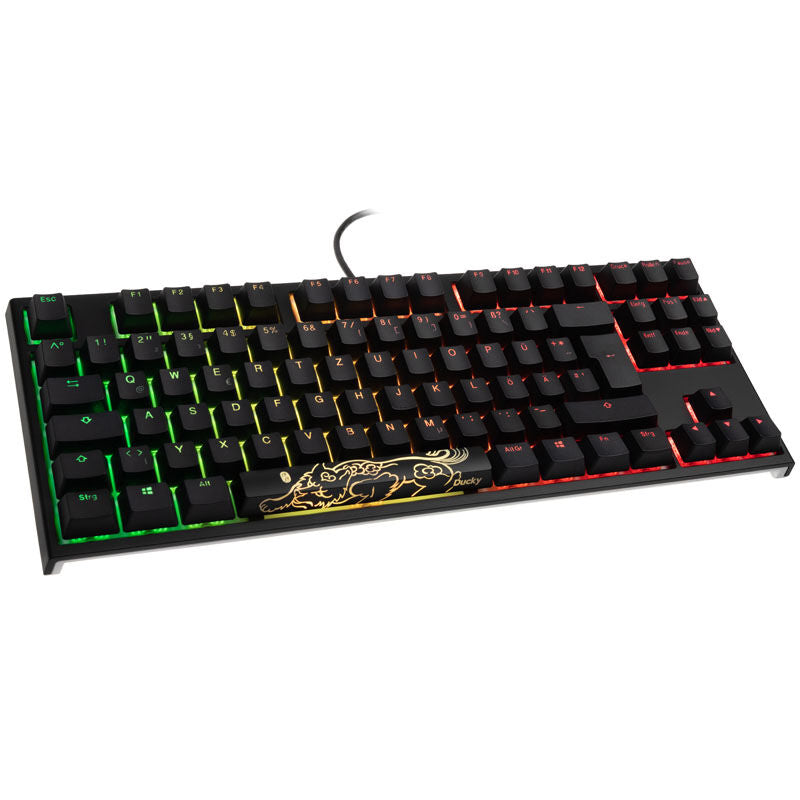 Ducky One 2 TKL PBT gamingtastatur RGB MX-Black svart forfra