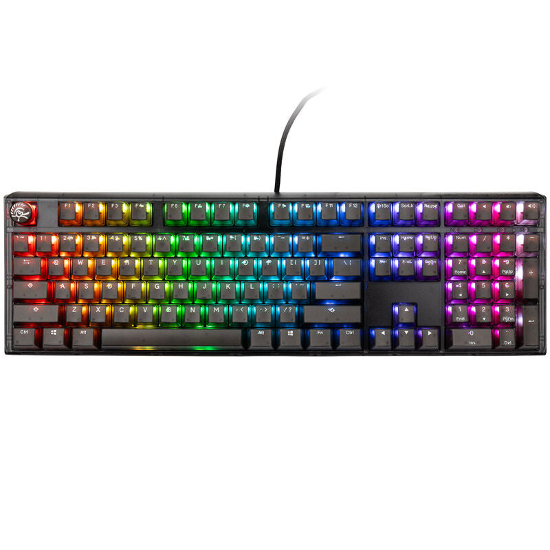 Bakside av Ducky One 3 Aura Black gamingtastatur med USB-C-port