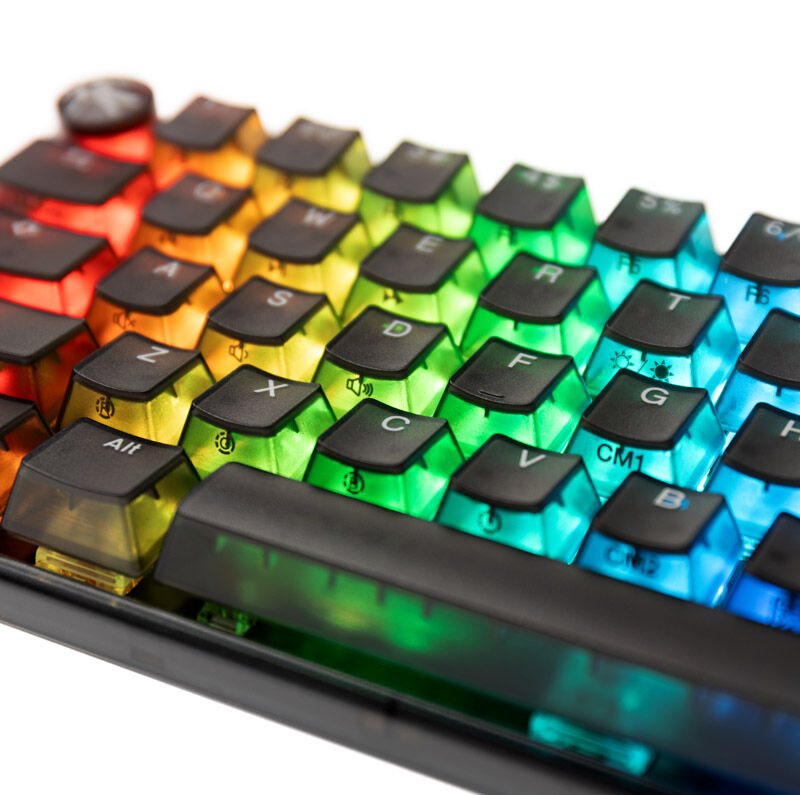 Ducky One 3 Aura Black Mini gamingtastatur 60% RGB-belysning detalj