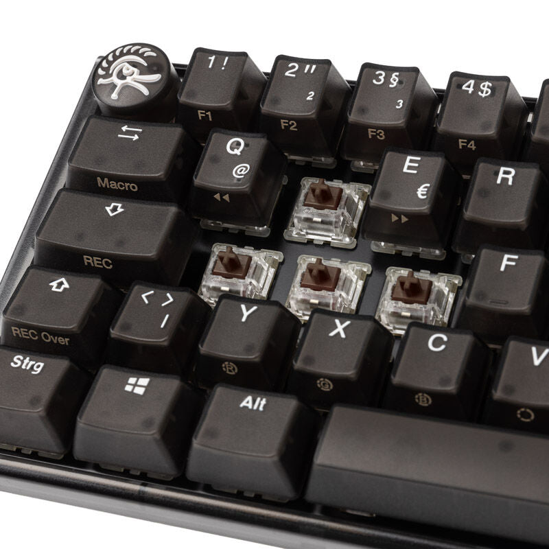 Ducky One 3 Aura Black Mini gamingtastatur 60% nærbilde av brytere