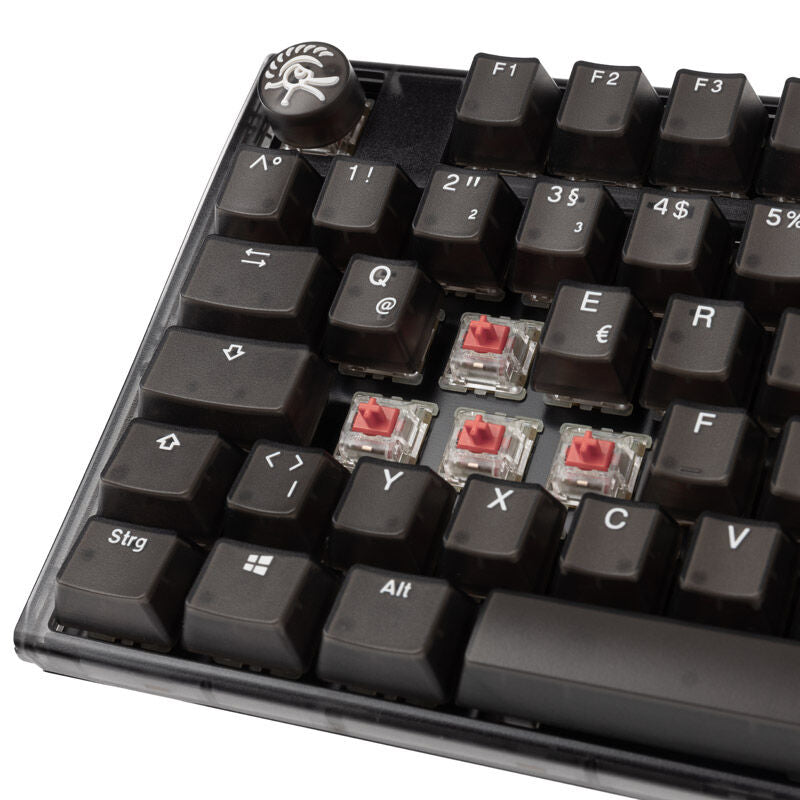 Ducky One 3 Aura Black TKL gamingtastatur RGB nærbilde av taster