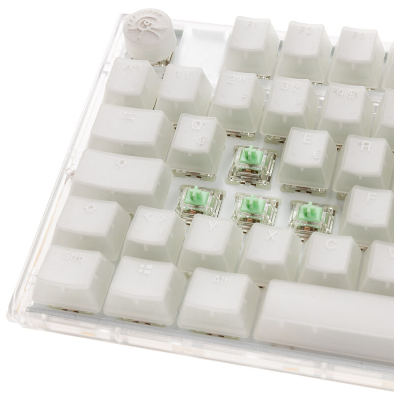 Ducky One 3 Aura White gamingtastatur RGB detalj av keycaps