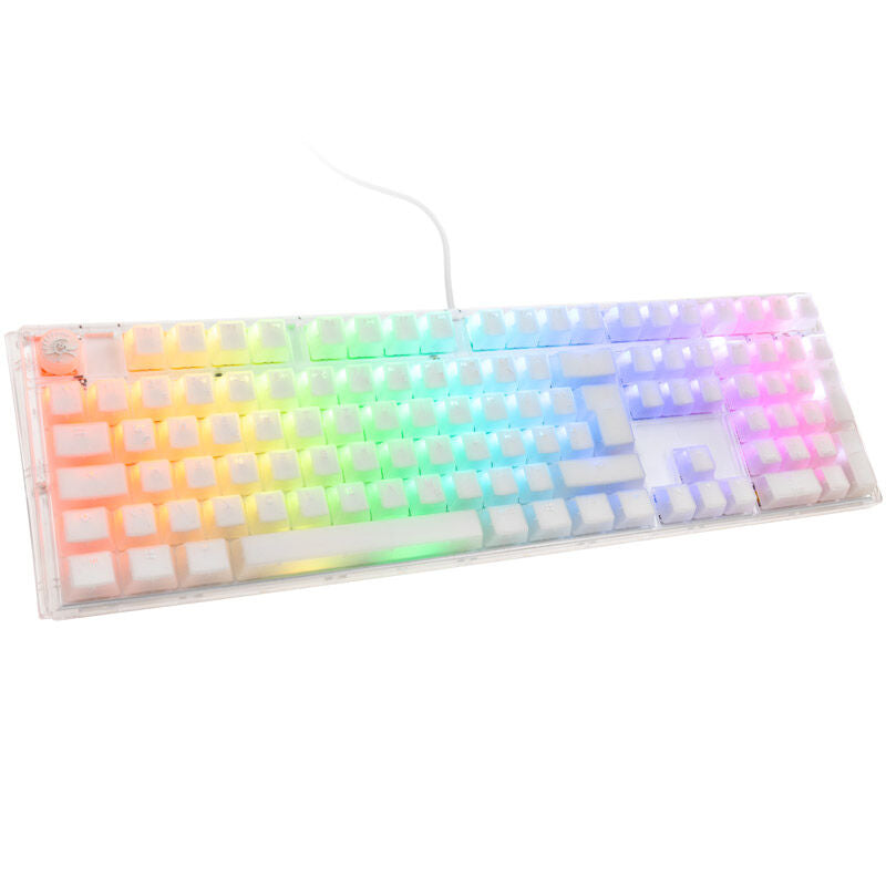 Ducky One 3 Aura White gamingtastatur RGB forfra