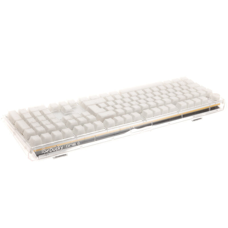 Ducky One 3 Aura White gamingtastatur RGB nærbilde av tastene