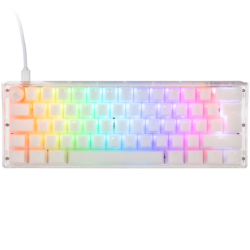 Ducky One 3 Aura White Mini 60% gamingtastatur RGB MX-Blue bakside