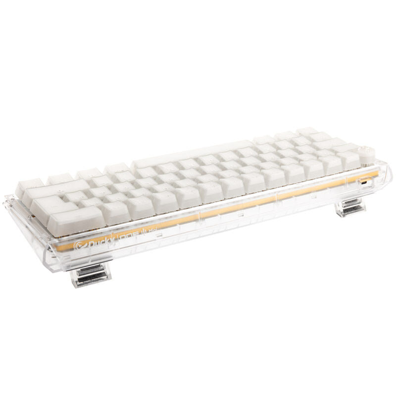 Nærbilde av Ducky One 3 Aura White Mini 60% gamingtastatur RGB MX-Blue taster