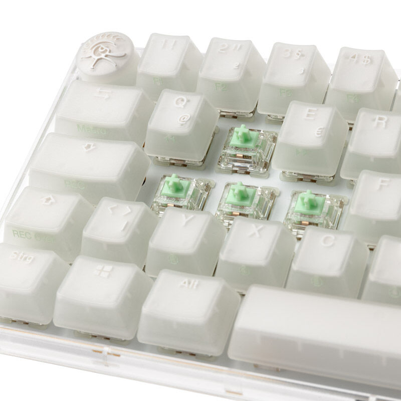Nærbilde av Gateron Baby Kangaroo switch i Ducky One 3 Aura White SF