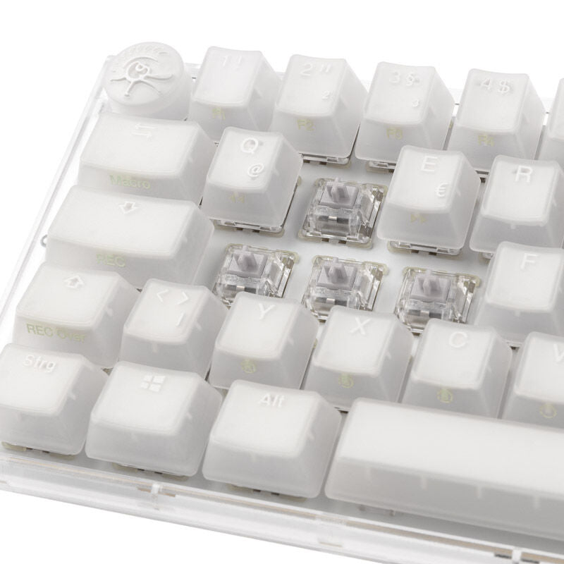 Nærbilde av RGB-belysning på Ducky One 3 Aura White SF