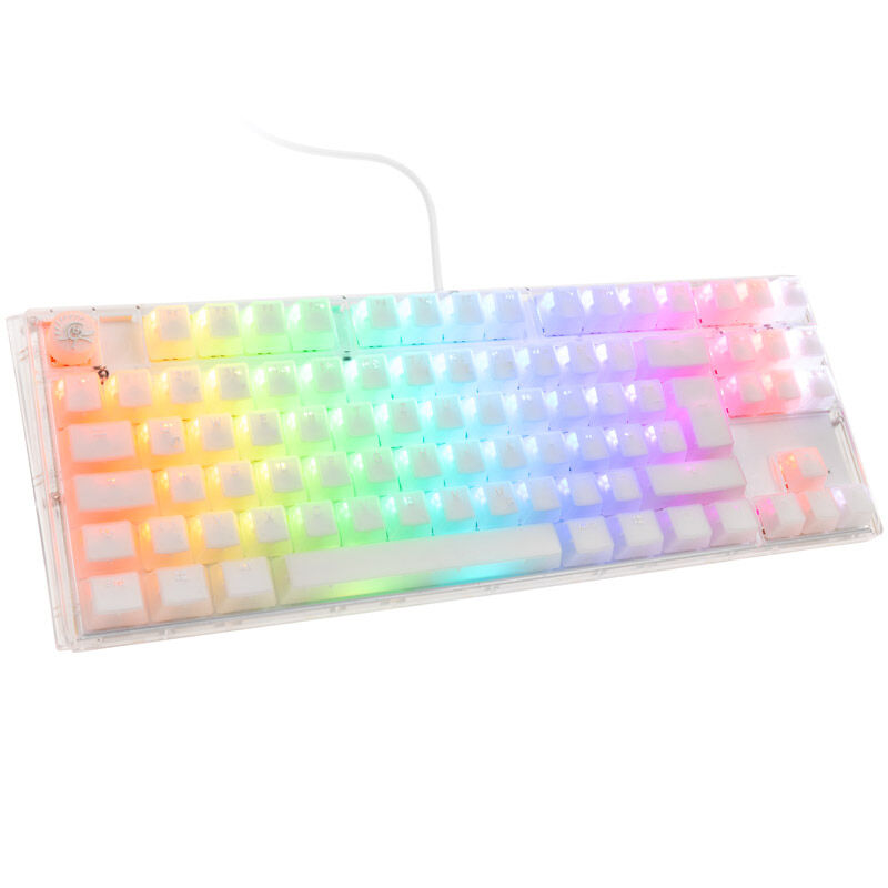 Ducky One 3 Aura White TKL gamingtastatur RGB MX-Red hvit forfra