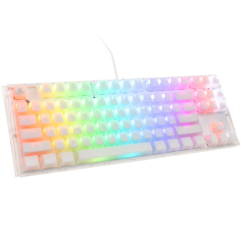 Ducky One 3 Aura White TKL gamingtastatur RGB MX-Speed-Silver forfra