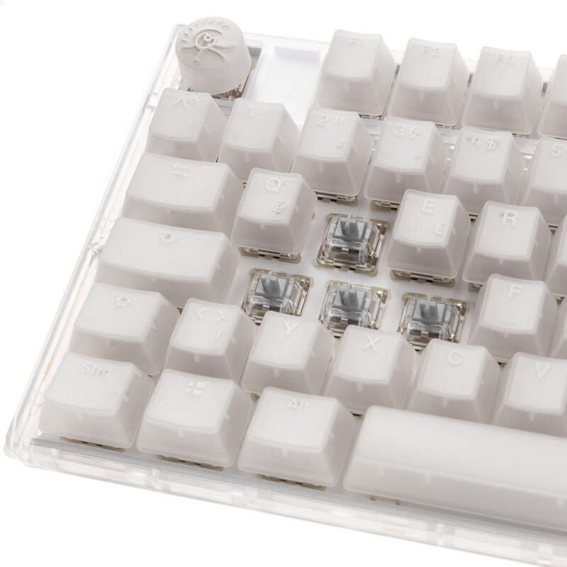 Ducky One 3 Aura White TKL gamingtastatur RGB nærbilde av taster