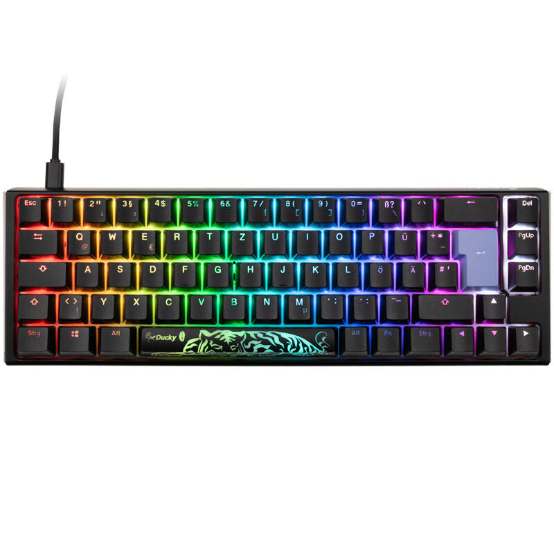 Ducky One 3 Classic Black/White SF 65% gamingtastatur bakside