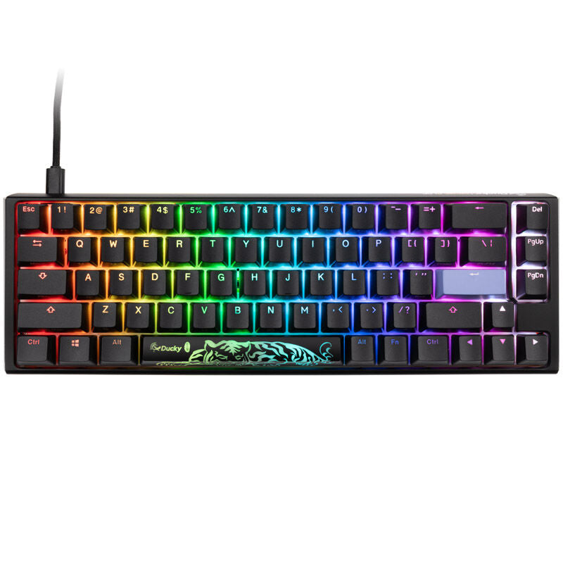 Ducky One 3 Classic Black/White SF 65% gamingtastatur bakside