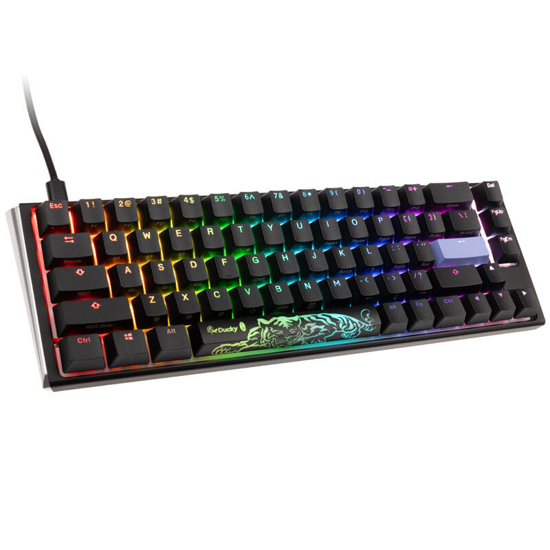 Ducky One 3 Classic Black/White SF 65% gamingtastatur forfra