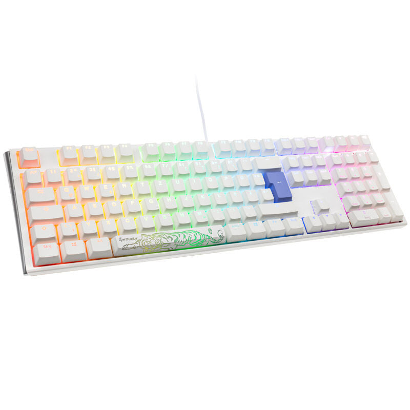 Ducky One 3 Classic Pure White gamingtastatur forfra