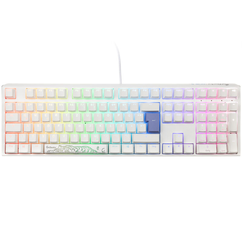 Ducky One 3 Classic Pure White gamingtastatur bakside