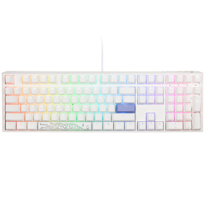 Ducky One 3 Classic Pure White gamingtastatur bakside