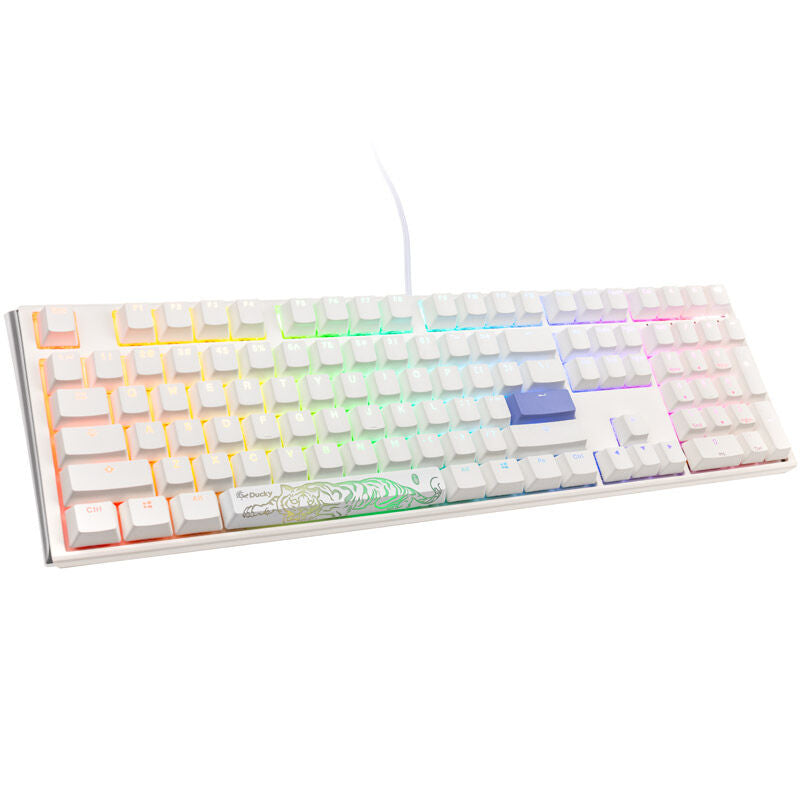 Ducky One 3 Classic Pure White gamingtastatur forfra