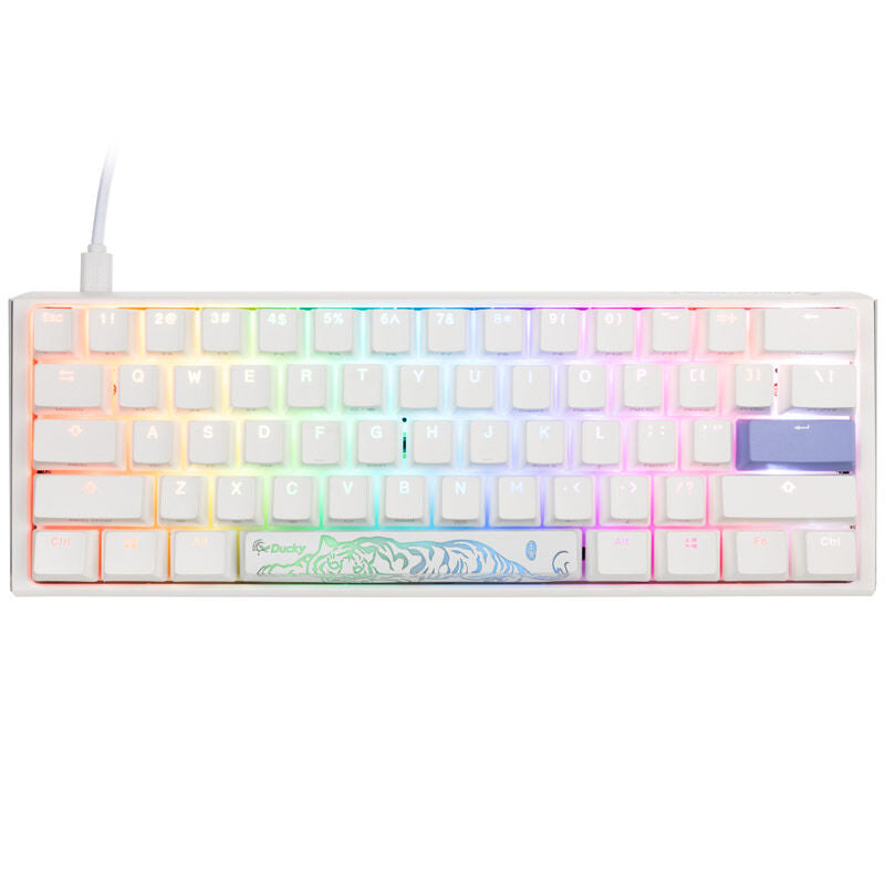 Ducky One 3 Classic Pure White Mini gamingtastatur bakside
