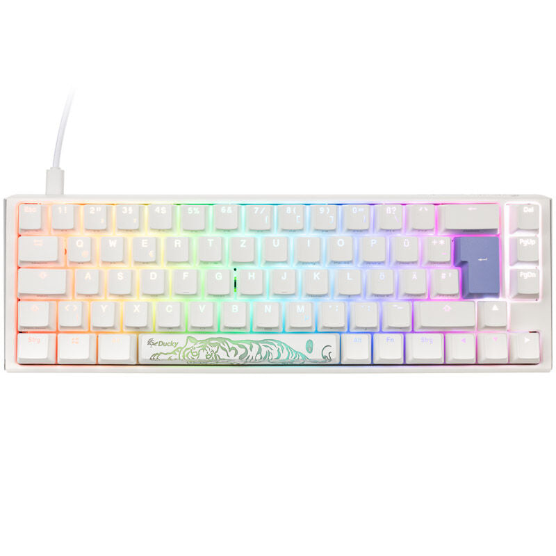 Ducky One 3 Classic Pure White SF bakside med USB-C-port