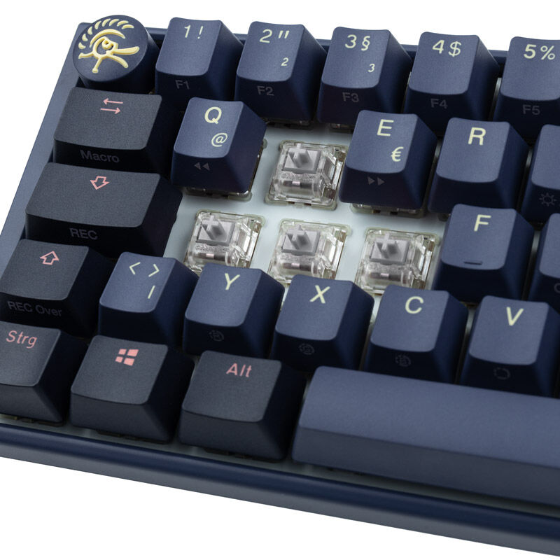 Ducky One 3 Cosmic Blue Mini gamingtastatur 60% nærbilde av brytere