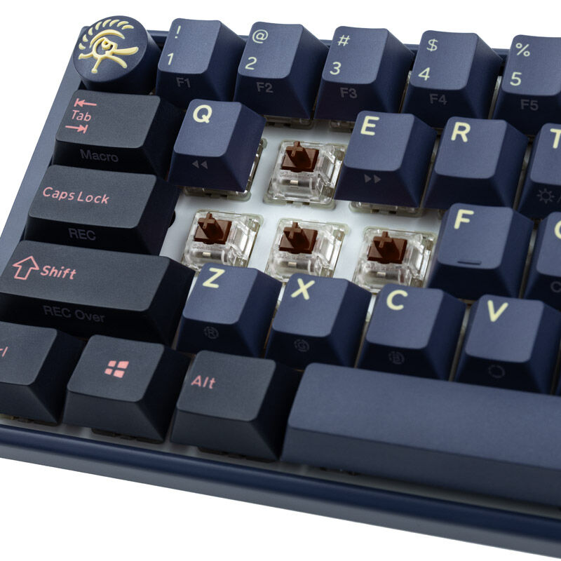 Ducky One 3 Cosmic Blue SF gamingtastatur 65% detalj av RGB-belysning