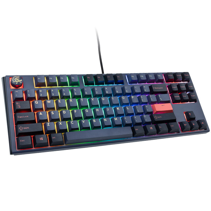Ducky One 3 Cosmic Blue TKL gamingtastatur RGB MX-Blue US forfra