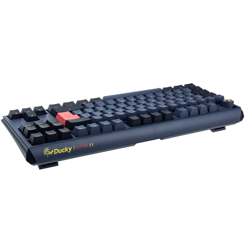 Detalj av Ducky One 3 Cosmic Blue TKL gamingtastatur RGB MX-Brown