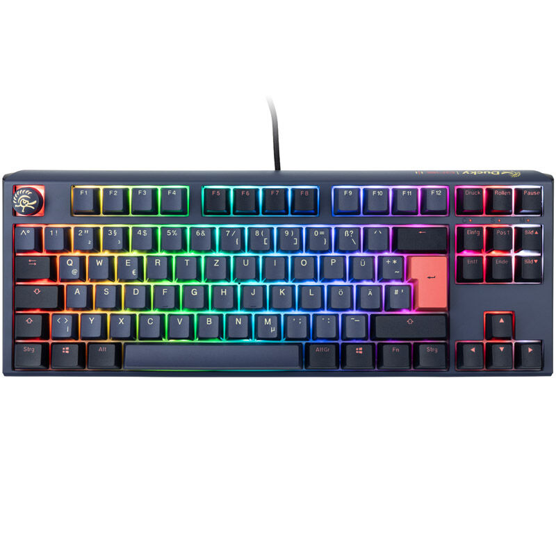 Ducky One 3 Cosmic Blue TKL gamingtastatur bakside